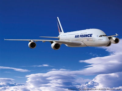 Air France Avion Volando 10