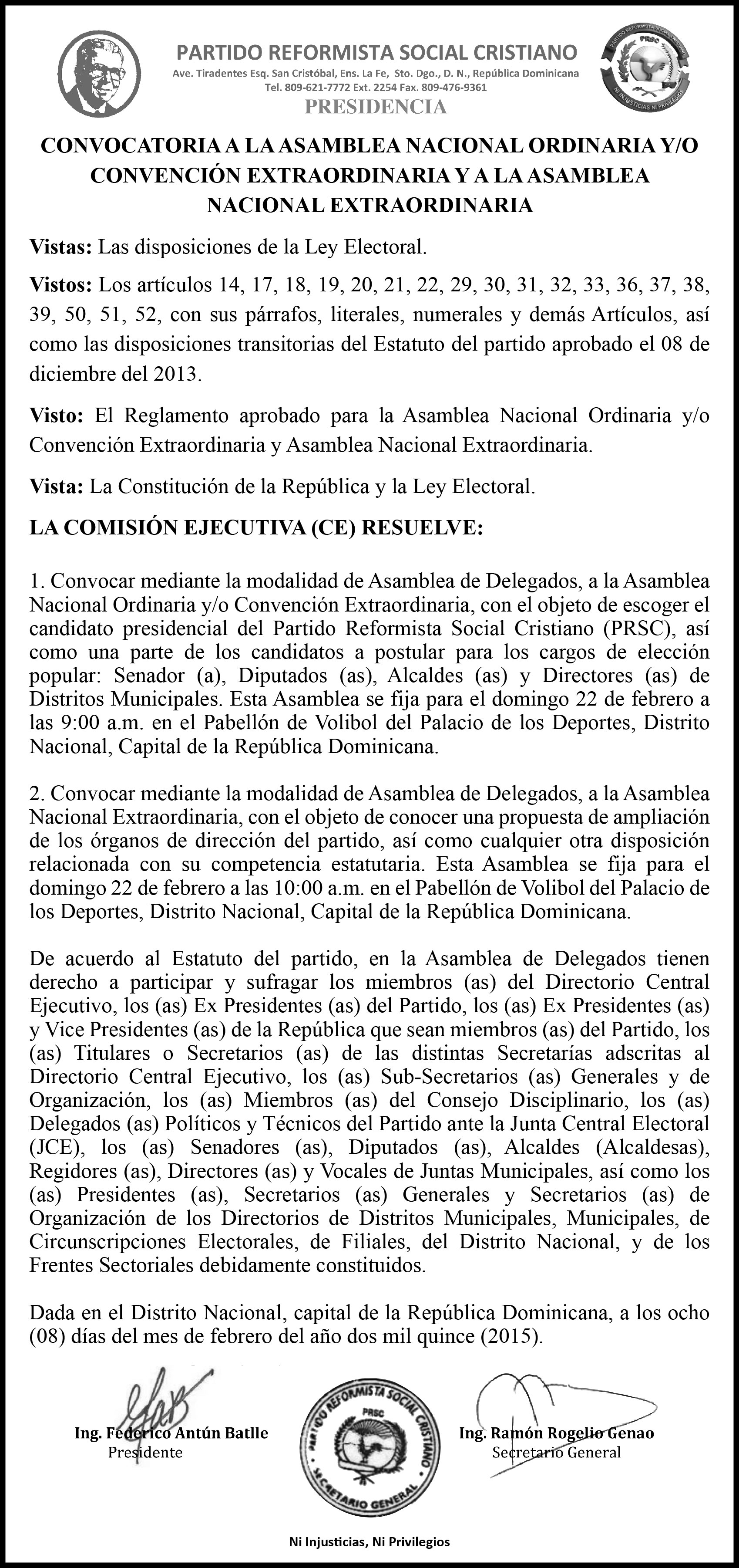 CONVOCATORIA PRSC