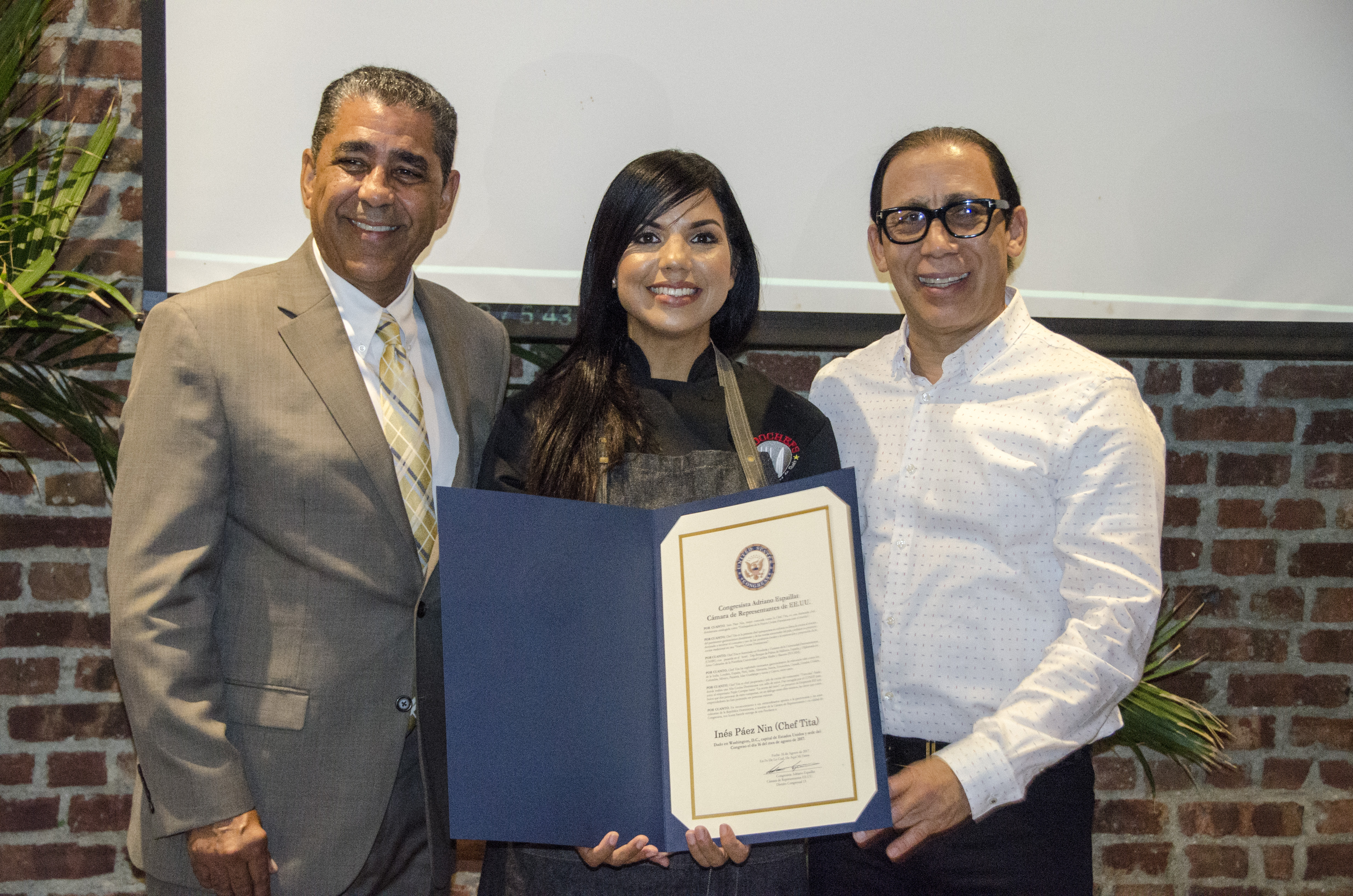 El Congresista Adriano Espaillat Ines Paez Chef Tita Y Cirilo Morontal