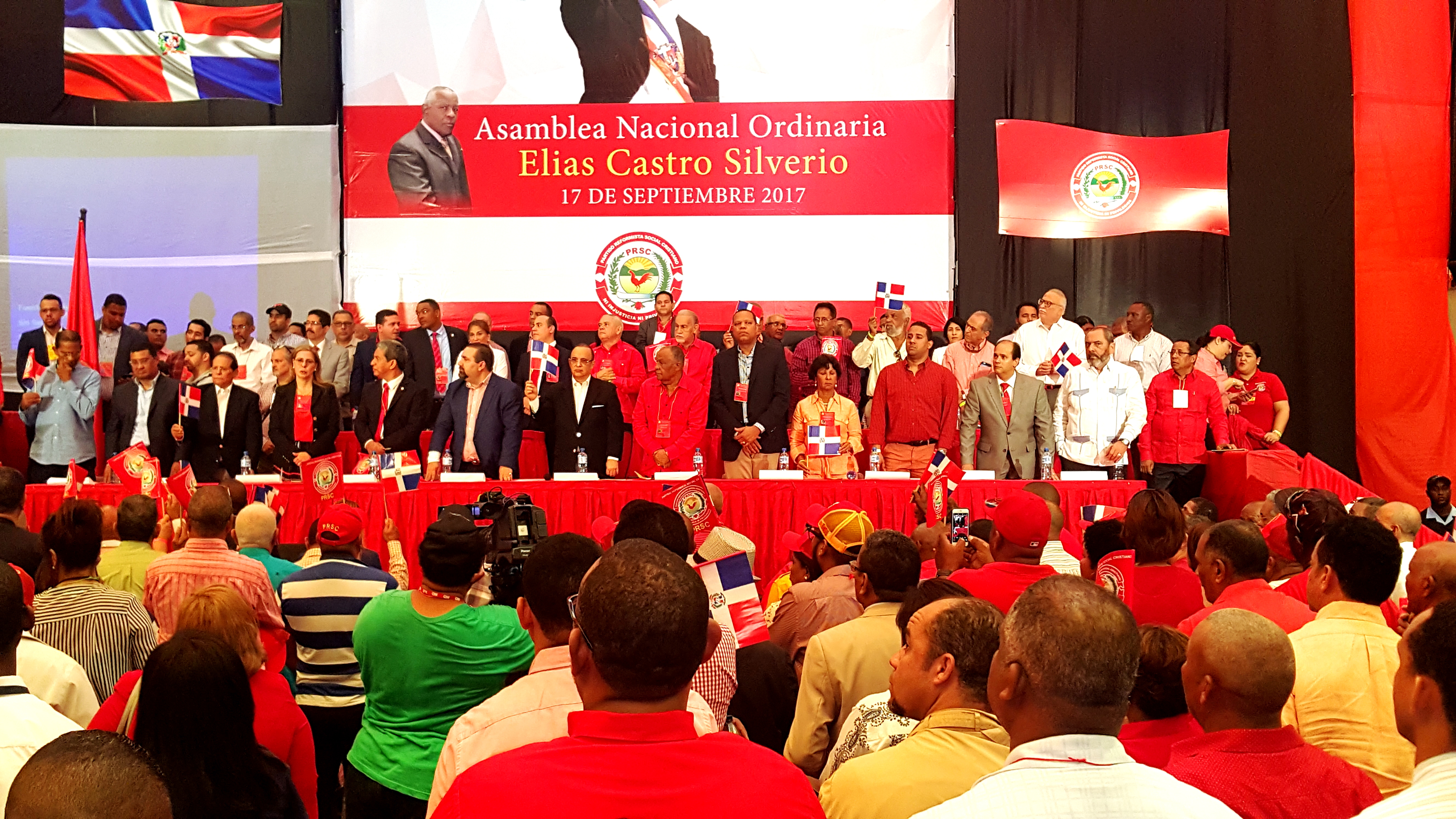Foto Mesa Principal De La Asamblea Nacional Ordinaria Del PRSC Celebrada Este Domingo En El Coliseo Teo Cruz De La Capital.