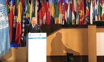 E Ministro De Cultura Eduardo Selman Habla En Conferencia De La Unesco.