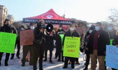 Trabajadores Hispanos Protestan En NY Para Exigen Salarios Robados Y Aprobar Ley SWEAT