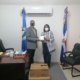 Foto El Vicepresidente Del PARLACEN Ramon Emilio Goris Hace Entrega Del Donativo A La Presidenta De La ADP Xiomara Guante.
