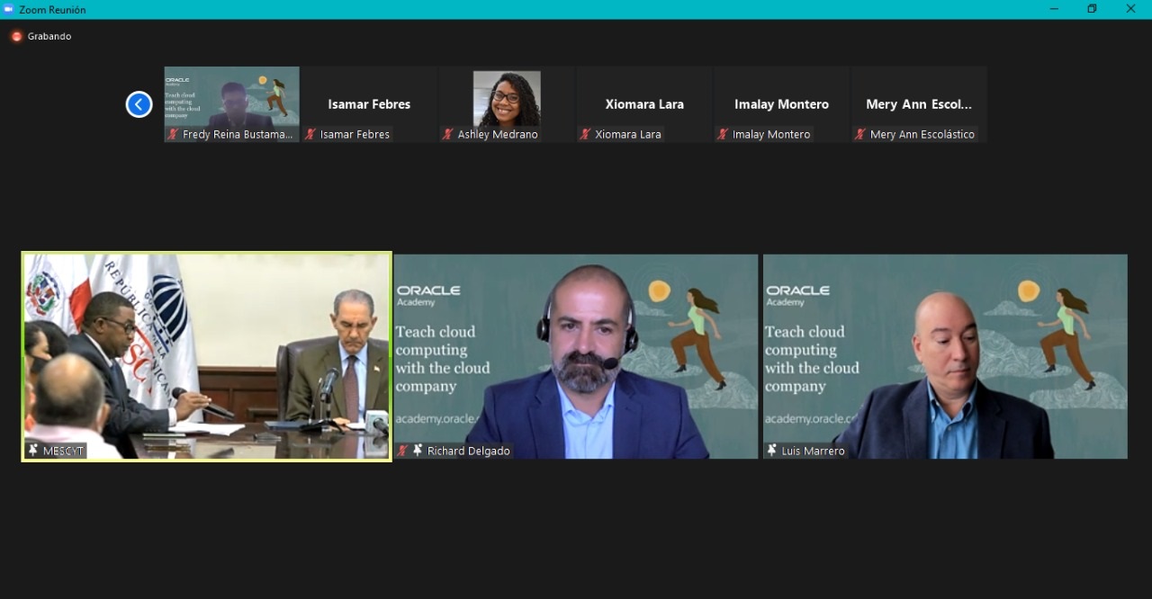 Acto Virtual Para Firmar Convenio Entre Mescyt Y Oracle Caribe