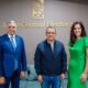 Foto El Presidente De La Junta Central Electoral Roman Jaquez Liranzo Junto A Los Diputados Del PARLACEN Ramon Emilio Goris Y Krimilda Acosta