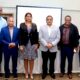 La Gobernadora De La Romana Ivelisse Mercedes Mendez Y El Director De La ONDA Jose Ruben Gonell Cosme. Junto A Representantes De Las Sociedades De Gestion Colectiva