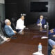 Momento De La Reunion Del Director De Pro Consumidor Eddy Alcantara Con El Presidente De La LIDOM Vitelio Mejia Y Representantes De Equipos De Beisbol