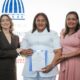 Gloria Reyes Directora Desarrollo Social Superaate Y Gobernadora De Azua Entregan Certificado De Habilitacion A Cuidadora De Azua
