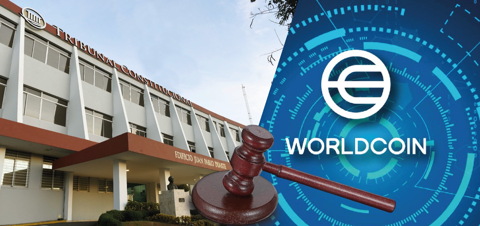 Foto Fachada Tribunal Constitucional E Imagen WORLDCOIN