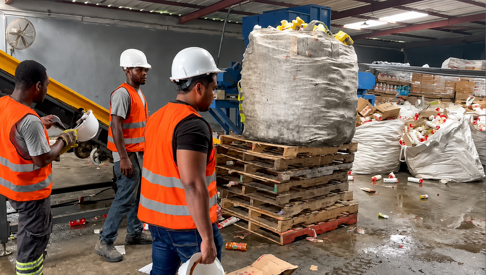 Foto Obreros Destruyen Toneladas De Productos Que Ponian En Riesgo La Salud De Las Personas Consumidoras.